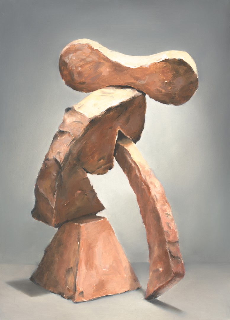 Impossible Sculpture 4 (2018), 64 x 46 cm, oil on paper on panel